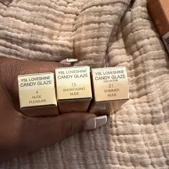 Yves Saint Laurent Loveshine Candy Glaze Lip Gloss Stick Set - Gold - Picture 2 of 5